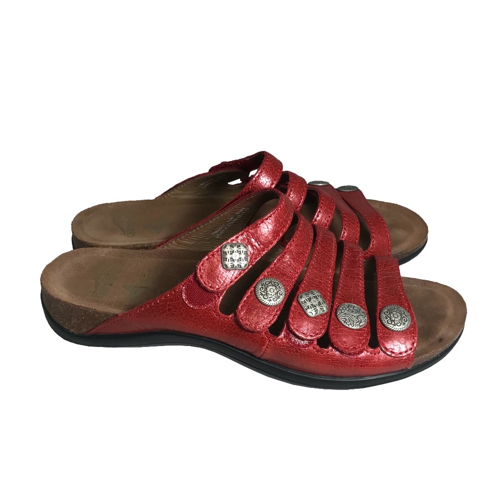 Dansko Janie Red Leather Slide Sandals size EU39